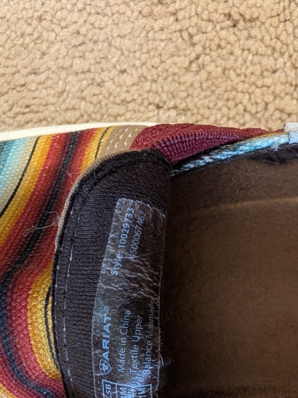Ariat Women's Colorful Stripe Slip-On Shoes - Picture 8 of 8